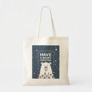 Ha en Polar i Beary Jul Bear Art Illustration Tygkasse