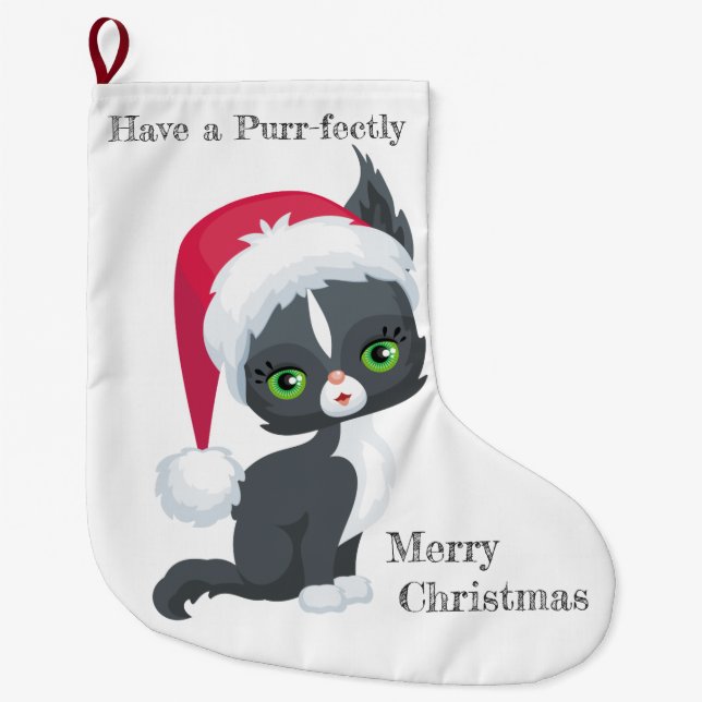 Ha en Purr-feecly God jul Stor Julstrumpa (Framsidan)