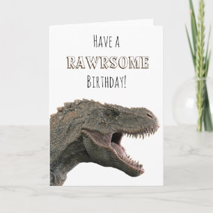 Ha en Rawrsom födelsedag T-rex Tyrannosaurus Kort