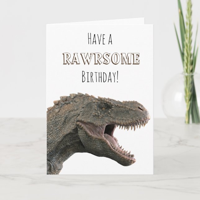 Ha en Rawrsome Birthday T-rex Tyrannosaurus Kort (Framsida)