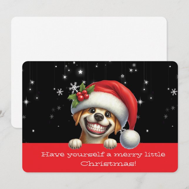 Ha en riktigt glad jul Glattande hund (Fram/baksida)