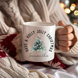 Ha en riktigt glädjefull jul Personlig Namn Mugg