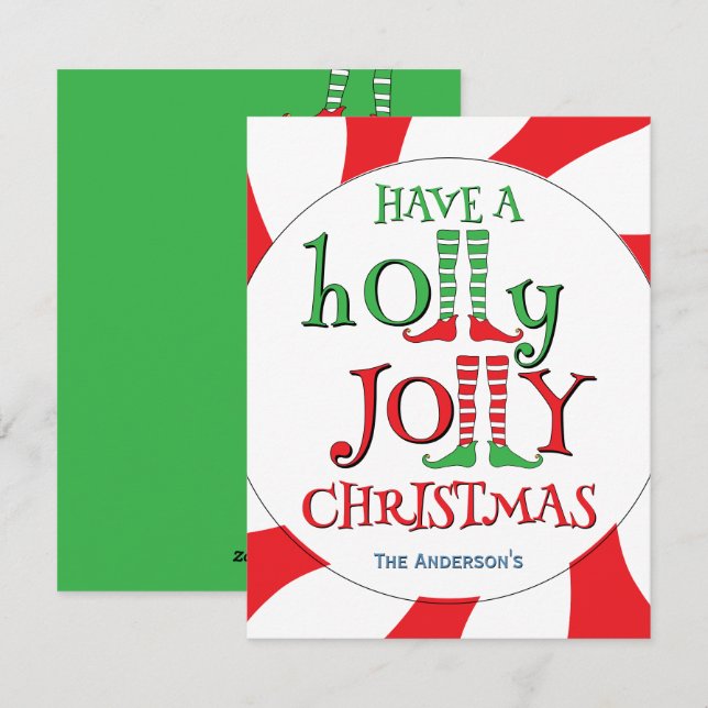 Ha en riktigt glädjerik jul med pepparmintssnurran julkort (Fram/baksida)