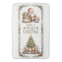 Ha en riktigt god jul Santa Badematte - Vattenfärg