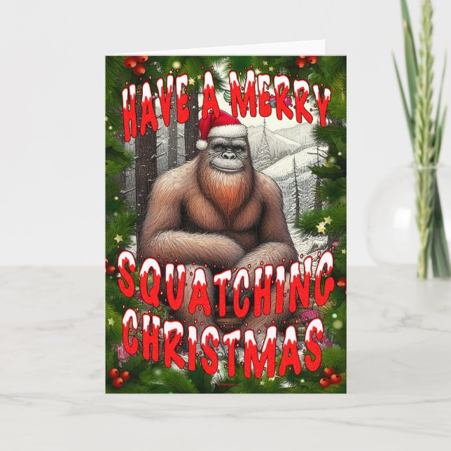 Ha en riktigt god Squatching jul Kort (Framsida)
