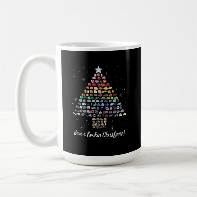 Ha en Rockin-julklapp Gem Träd Rockhound Kaffemugg (Vänster)