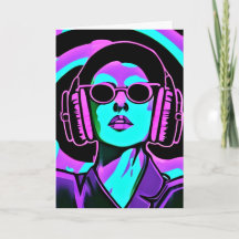 Ha en rolig sommar | AI Art Cool tjej med hörlurar