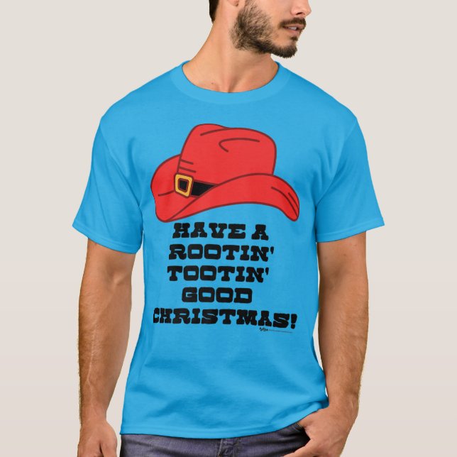 Ha en Rootin'Tootin's Bra Julfonen Cowboy T Shirt (Framsida)