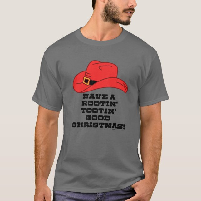 Ha en Rootin'Tootin's Bra Julfonen Cowboy T Shirt (Framsida)