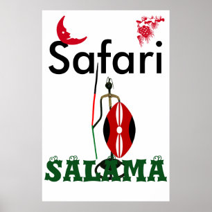 Ha en säker vacker safari resa poster