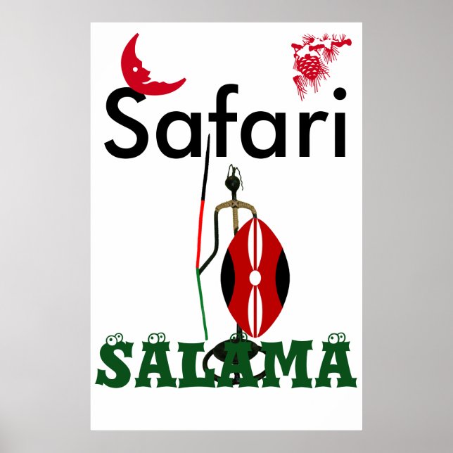 Ha en säker vacker safari resa poster (Framsidan)
