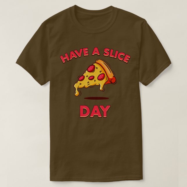 Ha en segmentdag, en fin Pizza Pizzeria Cheese Pep T Shirt (Design framsida)
