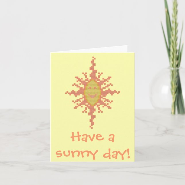 Ha en solig dag! Sunburst Notecard Kort (Framsida)