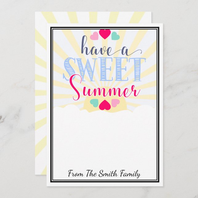 ha en söt sommarlektorpresentkort inbjudningar (Fram/baksida)