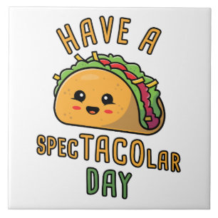 Ha en speciell TACO-isens dag - cute Mexikansk mat Kakelplatta