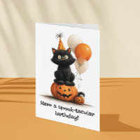 Ha en spöktastisk födelsedag halloween katt