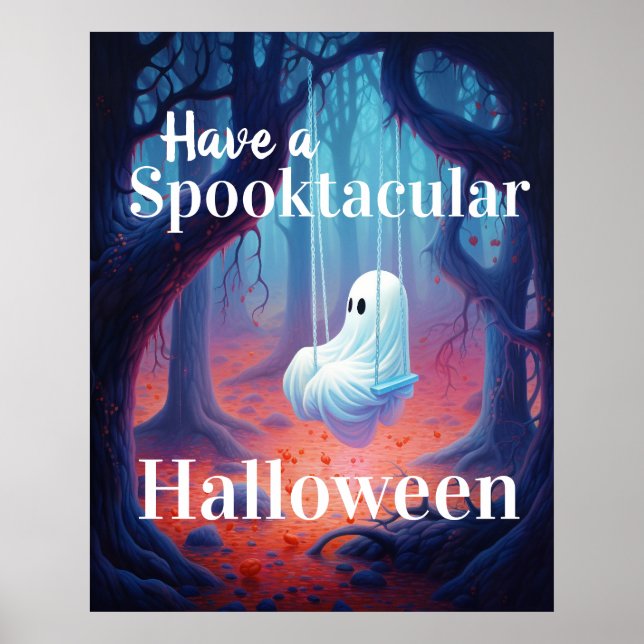 Ha en Spooktacular Halloween Ghost Poster (Framsidan)