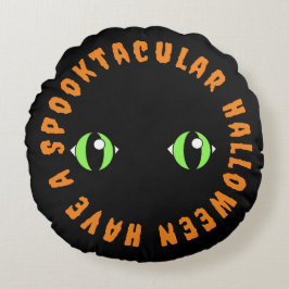 Ha en Spooktaculr Halloween Round Pillow Rund Kudde