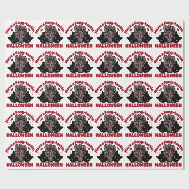 Ha en stil med Halloween Monster Hand-design Presentpapper (Platt)