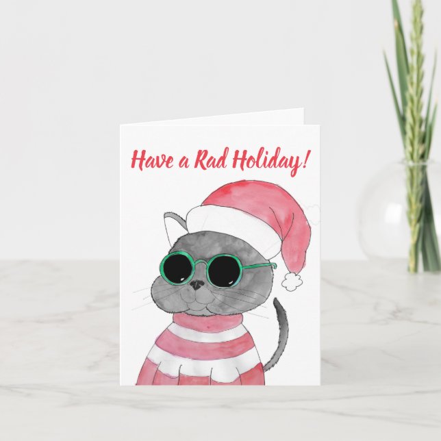 Ha en superbra semester katt helgkort (Framsida)