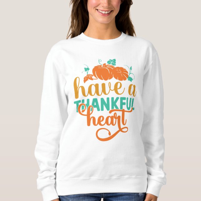 HA EN TAKFUL HJÄRTA THANKSGIVING T SHIRT (Framsida)