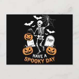 Ha en talesdag Halloween Witch-gåva Skeleton Vykort