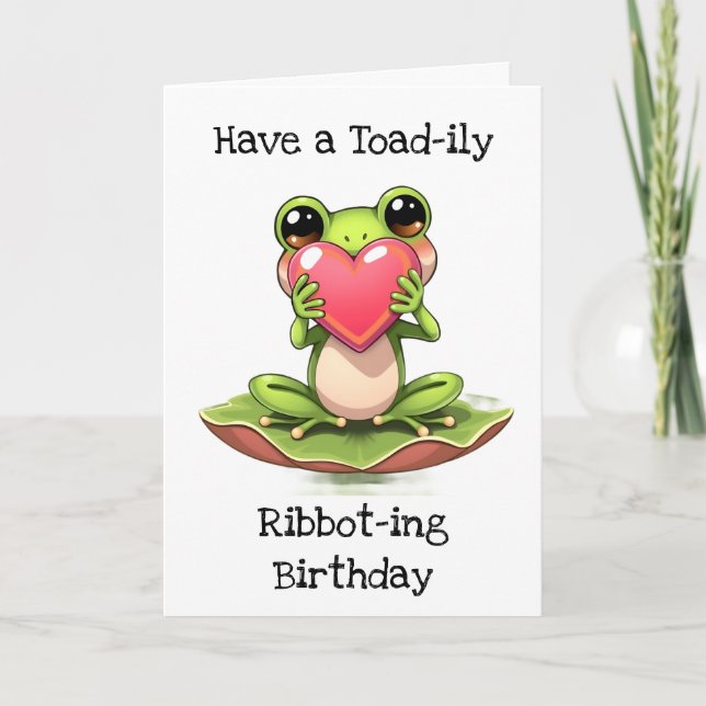 Ha en toad-ily Ribbot-ing Birthday Kort (Framsida)