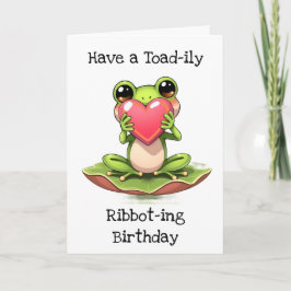 Ha en toad-ily Ribbot-ing Birthday Kort