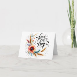 Ha en trevlig blommigt anteckningskort