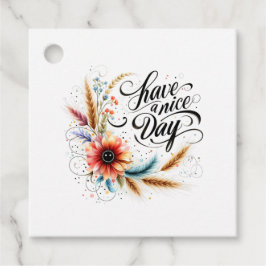 Ha en trevlig blommigt gåvor etiketter