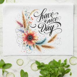 Ha en trevlig blommigt kökshandduk