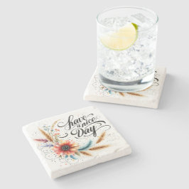 Ha en trevlig dag blommig stenunderlägg