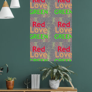 Ha en trevlig dag, en vacker röd gyllene Grönt Poster