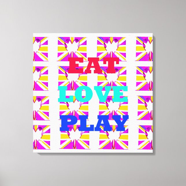 Ha en trevlig dag, få en kopp Roligt Kärlek & Plat Canvastryck (Framsida)