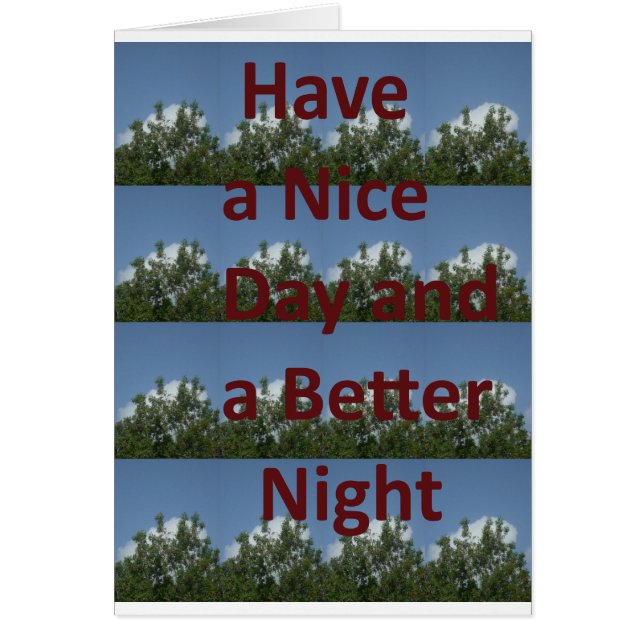 Ha en trevlig dag. hälsningskort (Framsidan)