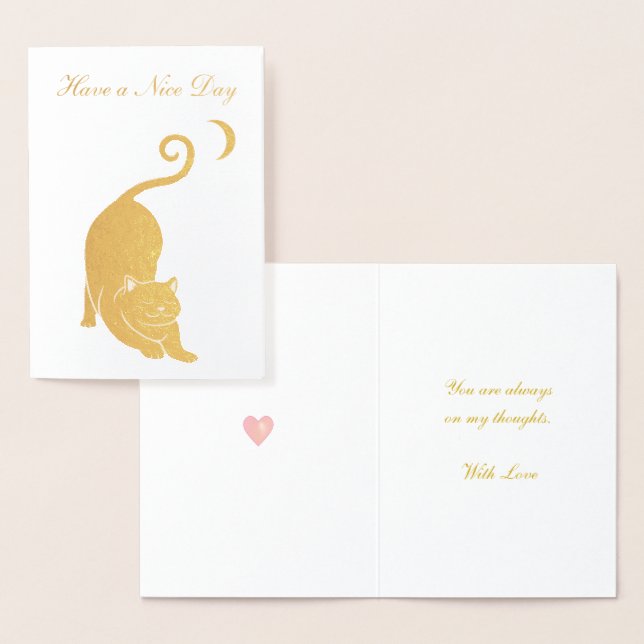 Ha en trevlig dag i Hälsning Folierat Kort (Display)