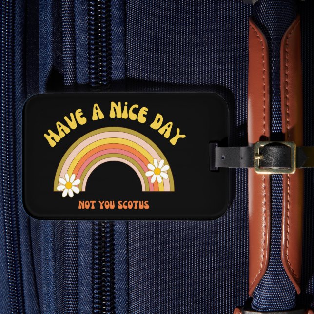 Ha en trevlig dag, inte du Scotus Retro Stil Bagagebricka (Framsida Insitu 4)