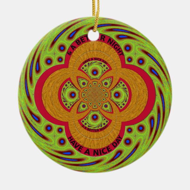 Ha en trevlig dag julgransprydnad keramik (Framsidan)