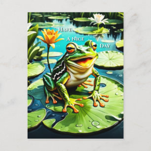Ha en trevlig dag-lädergroda vykort