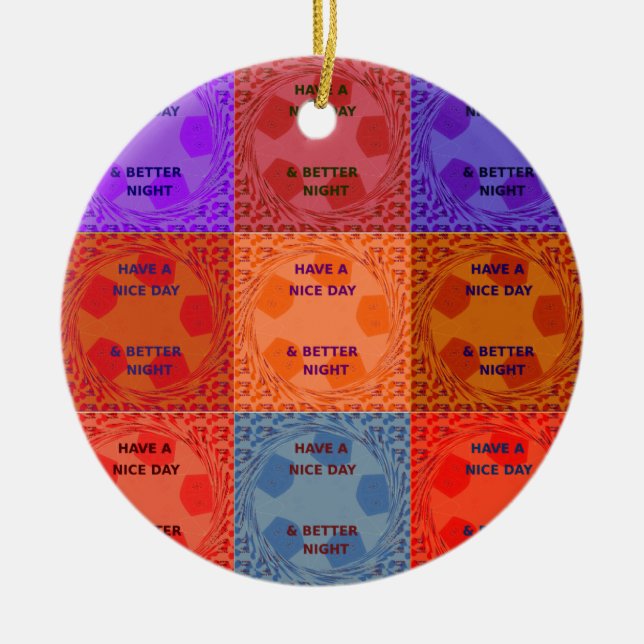 Ha en trevlig dag och bättre utskrift av popup-bil julgransprydnad keramik (Framsidan)