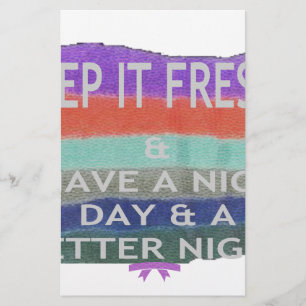 Ha en trevlig dag och en bättre Behålla nattetid. Brevpapper
