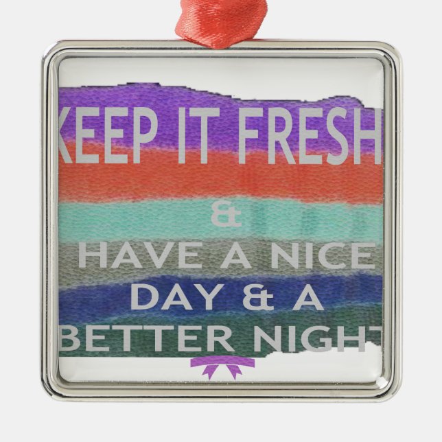 Ha en trevlig dag och en bättre Behålla nattetid. Julgransprydnad Metall (Framsidan)