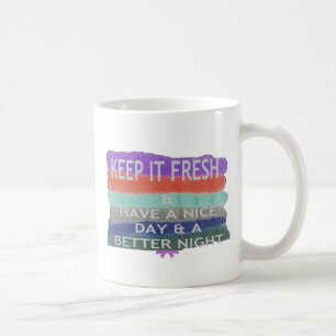 Ha en trevlig dag och en bättre Behålla nattetid. Kaffemugg
