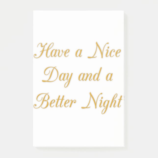 Ha en trevlig dag och en bättre nattbild post-it block (Framsida)