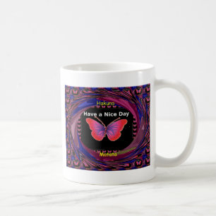 Ha en trevlig dag och en bättre nattfjäril. kaffemugg