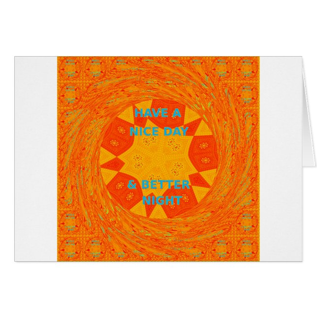 Ha en trevlig dag och en bättre nattröd design hälsningskort (Framsidan Horizontal)