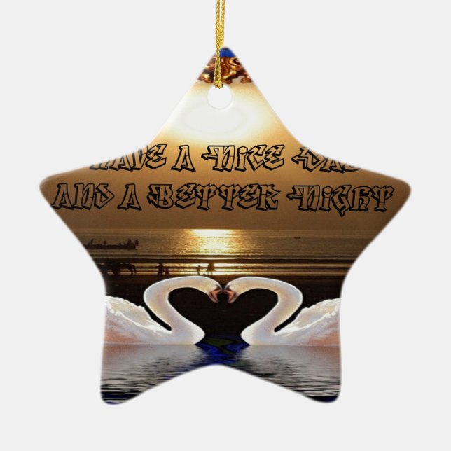 Ha en trevlig dag och en Nicenatt.silver Julgransprydnad Keramik (Framsidan)