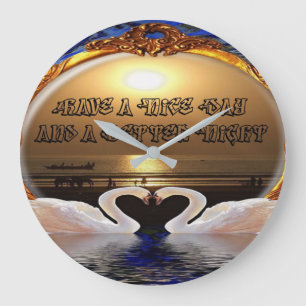 Ha en trevlig dag och en Nicenatt.silver Stor Klocka