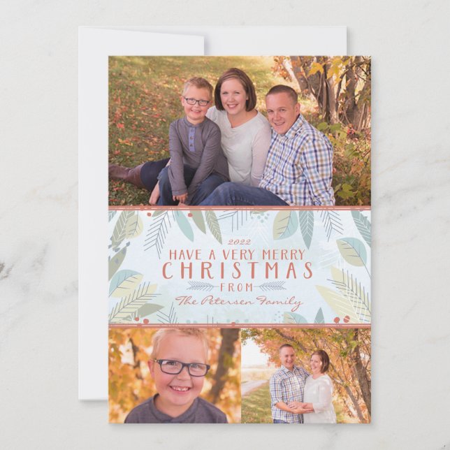 Ha en trevlig jul Multi-Foto Kort (Framsida)
