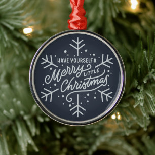 Ha en trevlig liten jul - snöflingan julgransprydnad metall